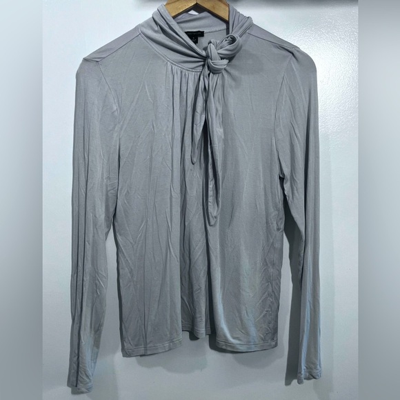 Ann Taylor Gray Long Sleeve Blouse - Picture 1 of 6